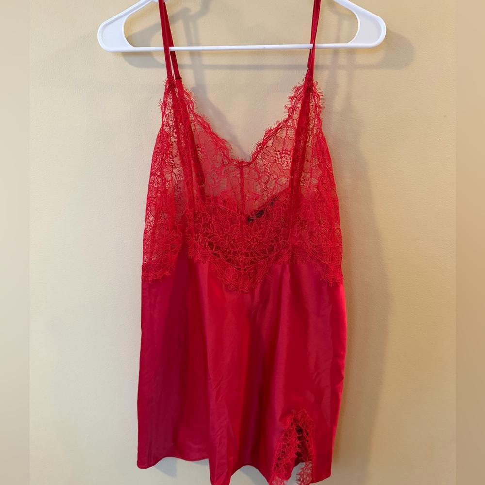 Victoria's Secret Red Lace Satin Slip dress